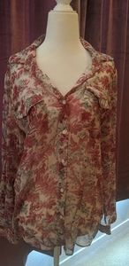 Kooples sheer button down shirt